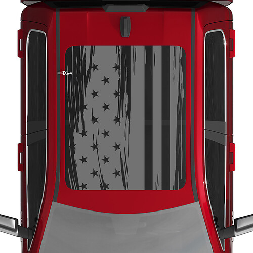 USA American Flag Distressed Vinyl Decals Aufkleber Grafik für Dodge Ram 1500 Wolframpanorama -Monddach 2
