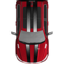 Dual Perforierte Stilstreifen Motorhaube Dach Vinyl Aufkleber Sticker für RAM 1500 Tungsten_2