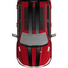 Dual Perforierte Stilstreifen Motorhaube Dach Vinyl Aufkleber Sticker für RAM 1500 Tungsten_3