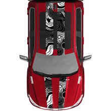 Dual Stripes Topografische Karte Vinyl -Aufkleber Aufkleber Grafik für Dodge Ram 1500 Wolfram
 2