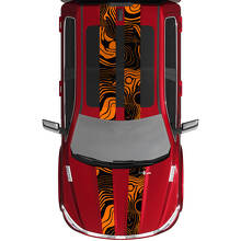 Dual Stripes Topografische Karte Vinyl -Aufkleber Aufkleber Grafik für Dodge Ram 1500 Wolfram
 3