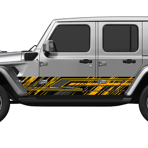 Camo Lines Splash Wrap Seitentüren Vinyl Aufkleber Aufkleber Fit Jeep Wrangler 2
