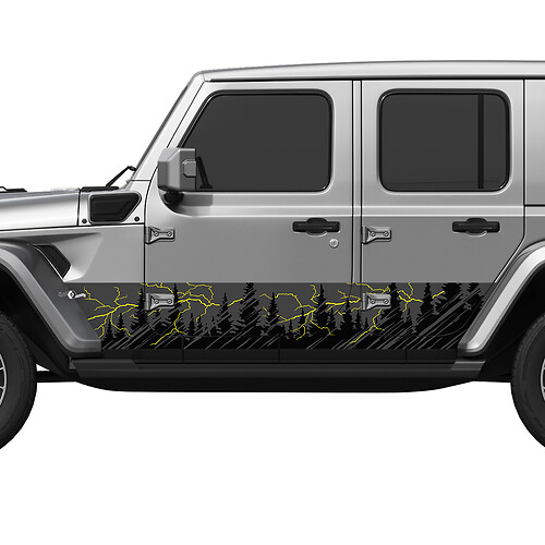 Berge Bäume Lightning Splash Wrap Seitentüren Vinyl Aufkleber Aufkleber Fit Jeep Wrangler
