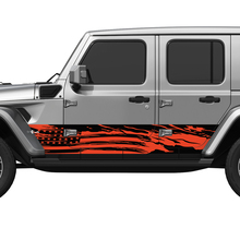 US Patriotic Distressed Flag Splash Wrap Seitentüren Vinyl Aufkleber Aufkleber Fit Jeep Wrangler
 2
