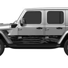US Patriotic Distressed Flag Splash Wrap Seitentüren Vinyl Aufkleber Aufkleber Fit Jeep Wrangler
 3