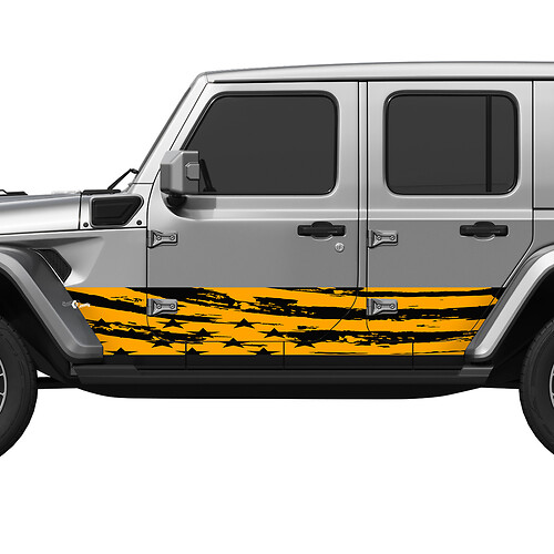 US Patriotic Distressed Flag Splash Wrap Seitentüren Vinyl Aufkleber Aufkleber Fit Jeep Wrangler 2
