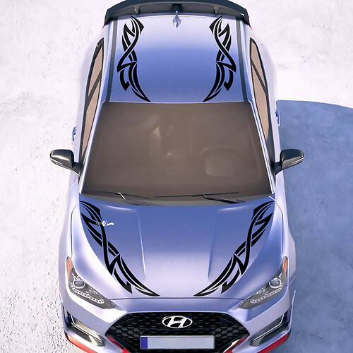 2x Türseitenwellen -Rennstreifen Vinylaufkleber Aufkleber Passform für Hyundai Veloster
