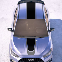 Kapuzen- und Dach zentrale Rennstreifen Vinylaufkleber Aufkleber Passform für Hyundai Veloster
 3
