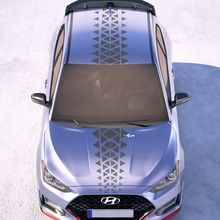 Hauben- und Dach -Zentral -Ornament -Rennstreifen Vinyl -Aufkleber Aufkleber Aufkleber Passform für Hyundai Veloster
 2