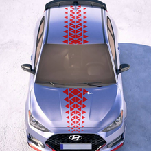 Hauben- und Dach -Zentral -Ornament -Rennstreifen Vinyl -Aufkleber Aufkleber Aufkleber Passform für Hyundai Veloster
 3