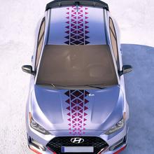 Hauben- und Dach -Zentral -Gradienten -Ornament -Rennstreifen Vinyl -Aufkleber Aufkleber Aufkleber Passform für Hyundai Veloster
 2