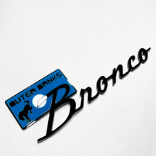 Bronco Outer Banks Fender Abzeichen Heckklappe Emblem 3D Abzeichen Blau gegen Schwarz
 2