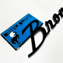 Bronco Outer Banks Fender Abzeichen Heckklappe Emblem 3D Abzeichen Blau gegen Schwarz
 5