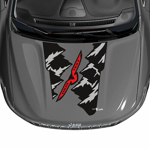 Jeep Cherokee Trailhawk Mountains Hood Vinyl Decal Sticker Grafik
