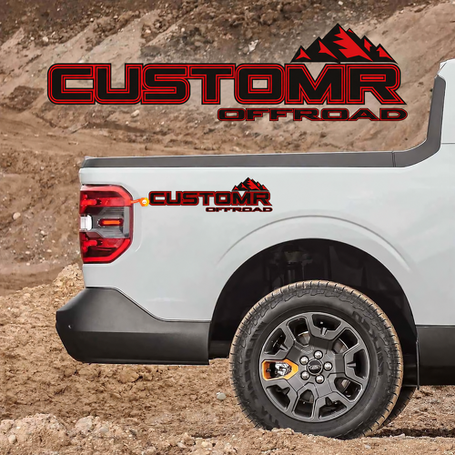 CUSTOMR Offroad Mountain Outline Pair Ladeflächenseite Vinylaufkleber für Ford F-250