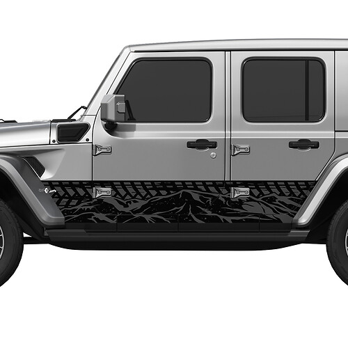 Reifenspuren Mountain Splash Wrap Seitentüren Vinyl Aufkleber Aufkleber Fit Jeep Wrangler 2
