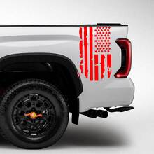 Paar Toyota Tundra Bettseite Heck Kotflügel Zerstörte Grange USA Flag -Logo -Streifen Vinylaufkleber Aufkleber 2
 2