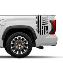 Paar Toyota Tundra Bettseite Heck Kotflügel Zerstörte Grange USA Flag -Logo -Streifen Vinylaufkleber Aufkleber 2
 3