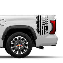 USA-Flaggenlogo Seitenteil Zerstörte Grange-Streifen Vinyl-Aufkleber für Toyota Tundra 3