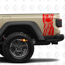 Jeep Gladiator USA Flaggen Zerstörte Punisher -Aufkleber Aufkleber Abziehbilder Vinyl Graphics Heckklatettbett Vinylaufkleber Abziehbilder
 2