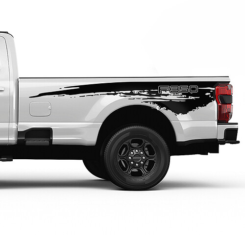 Ford F350 Bett Side Splash Grunge -Aufkleber Kit Vinyl Aufkleber Set Side Grafiken
