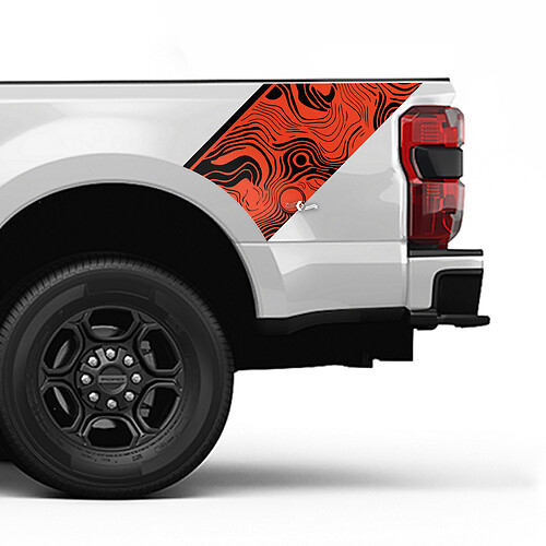 Ford Topographic Map Bett Side Stripes Decal Kit Vinyl Aufkleber Set Side Grafiken
