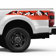 Berge und Bäume Bett Side Stripes Aufkleber Kit Vinyl Aufkleber Set Side -Grafiken für Ford Trucks
 3