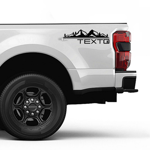 F350 Berge Bäume Bett Side Stripes Decal Kit Vinyl Aufkleber Set Side Grafiken für Musclecar Trucks
_1