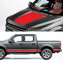 Seitenwiedertafel und Kapuzen -Aufkleber -Grafikanpassungen zum Ford F150 Raptor Roush Paket
 2