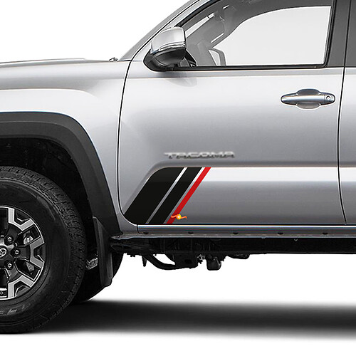 Seitentkerntafel Heritage Stripes Vinyl -Aufkleber für Toyota Tacoma
