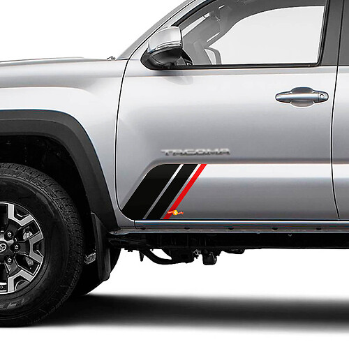 Dreifaches Seitenstreifen Vinyl-Aufkleber-Set für Toyota Tacoma