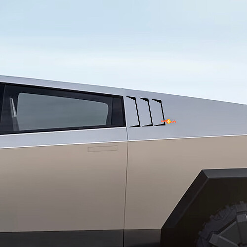 Seitliche Lamellen Vinyl-Aufkleber Set für Tesla Cybertruck