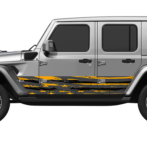 US patriotisch verzweifelte Flagge Splash Wrap Seitentüren Vinyl Aufkleber Anpassung Jeep Wrangler 3
