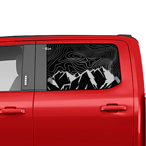Seitenberge Topografische Kartenfenster -Aufkleber -Vinyl -Aufkleber -Grafiken für Ford Trucks
