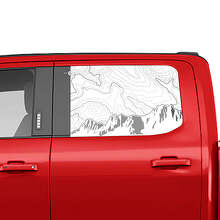 Berg-Topographische Karte Seitenfenster-Aufkleber Vinyl Sticker Grafik 2 für Ford Trucks 2