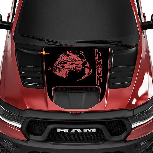 T-Rex Style Motorhauben-Vinylaufkleber für Dodge Ram 1500 TRX Truck
