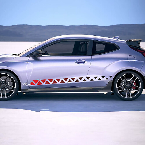 Seitenspannungs -Ornament Stripes Vinyl -Aufkleber Aufkleber Aufkleber Passform für Hyundai Veloster
