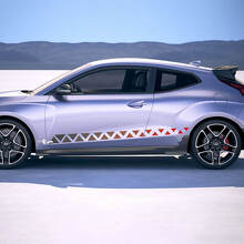 Seitenspannungs -Ornament Stripes Vinyl -Aufkleber Aufkleber Aufkleber Passform für Hyundai Veloster
 2