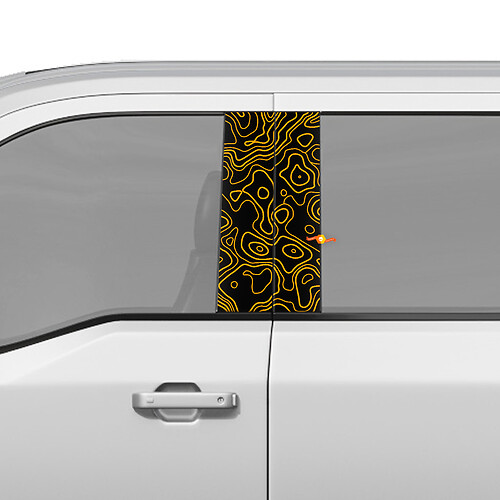Topografische Karten -Säulen -Türen Auto -Aufkleber -Vinyl -Aufkleber -Wrap
