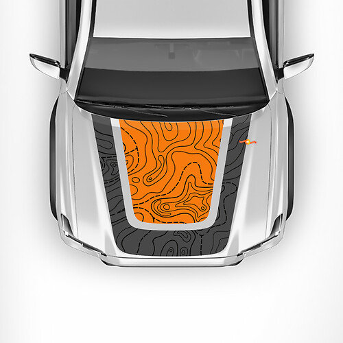 Toyota Tacoma Vintage Stripes Topografische Karten -Seitenhaube Heckklappe Aufkleber Aufkleber
 1
