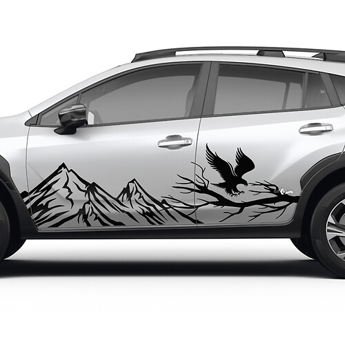 Seitentüren Landschaftsgebirge Eagle Vinyl -Aufkleber - Grafikaufkleber Universal Fit Suba
