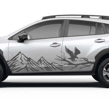 Mountains Branch Eagle Seitentüren Vinyl-Aufkleber Grafikaufkleber für Subaru Crosstrek 3