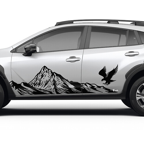 Seitentüren Landschaftsgebirge Eagle Vinyl -Aufkleber - Grafikaufkleber Universal Fit Suba
