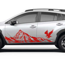 Mountains Eagle Seitentüren Vinyl Aufkleber Grafik Sticker für Subaru Crosstrek 2