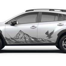 Mountains Eagle Seitentüren Vinyl Aufkleber Grafik Sticker für Subaru Crosstrek 3