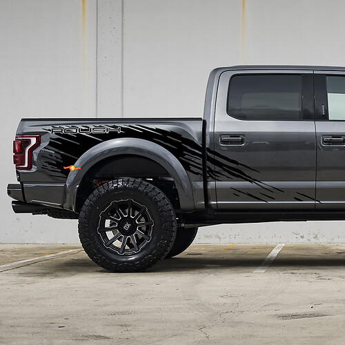 Side -Bett -Splash -Aufkleber -Aufkleber -Aufkleber -Grafikanpassung an Ford F150 Raptor Roush Paket 2
