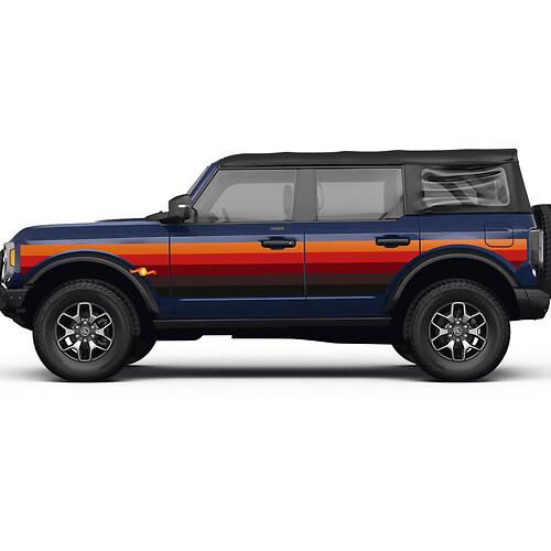 Pair Side Door Sunset Stripes Vinyl -Aufkleber Aufkleber für Ford Bronco
