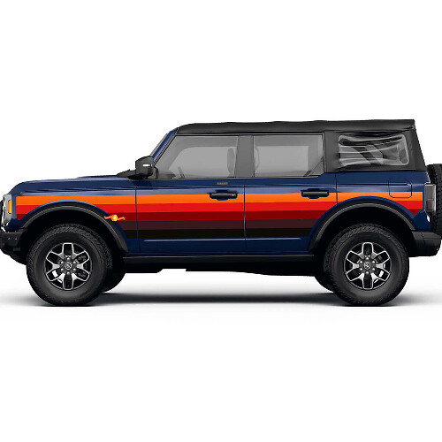 Seitentür Retro Vintage Streifen Aufkleber Vinyl Sticker Grafik für Ford Bronco
