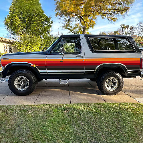 Paar Seitentür Retro Vintage Streifen Vinyl Aufkleber für Musclecar horse 1984
