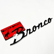Bronco Outer Banks Fender Abzeichen Heckklappe Emblem 3D Abzeichen Rot gegen Schwarz
 4